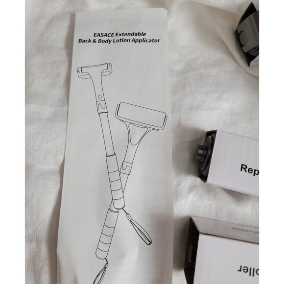 NEW EASACE Extendable Back Body Lotion Applicator w/3 Rollers Portable open pkg - Picture 2 of 5